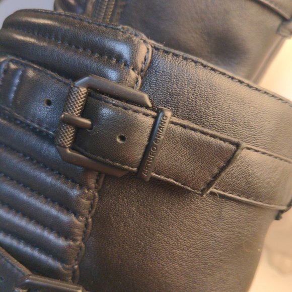 Arturo Chiang Black Leather Boots - Picture 3 of 4